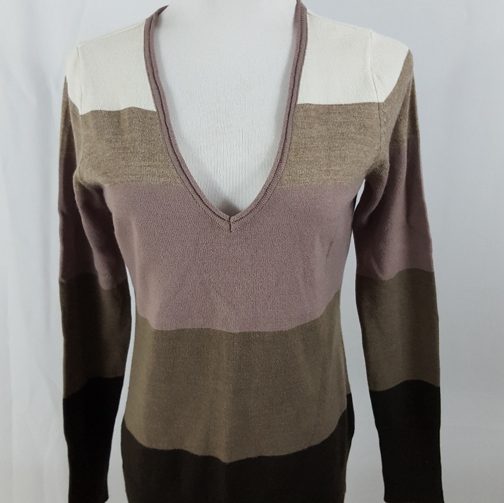 Horizontal color block knit sweater